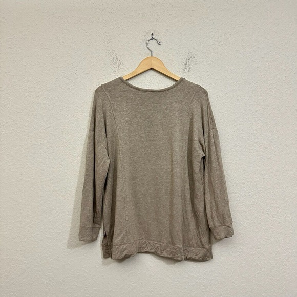 J. JILL L/S Tranquility Fleece Tunic Top in Bark Heather #250861 - Picture 5 of 9